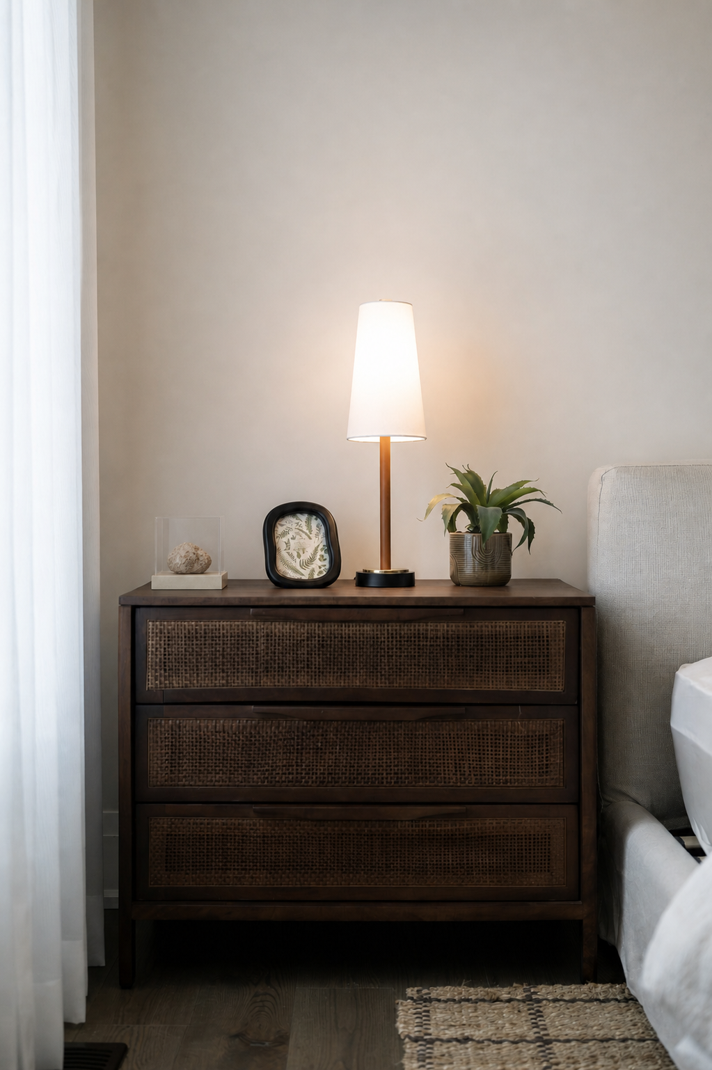 Kleine display sokkel met acryl box in interieur setting